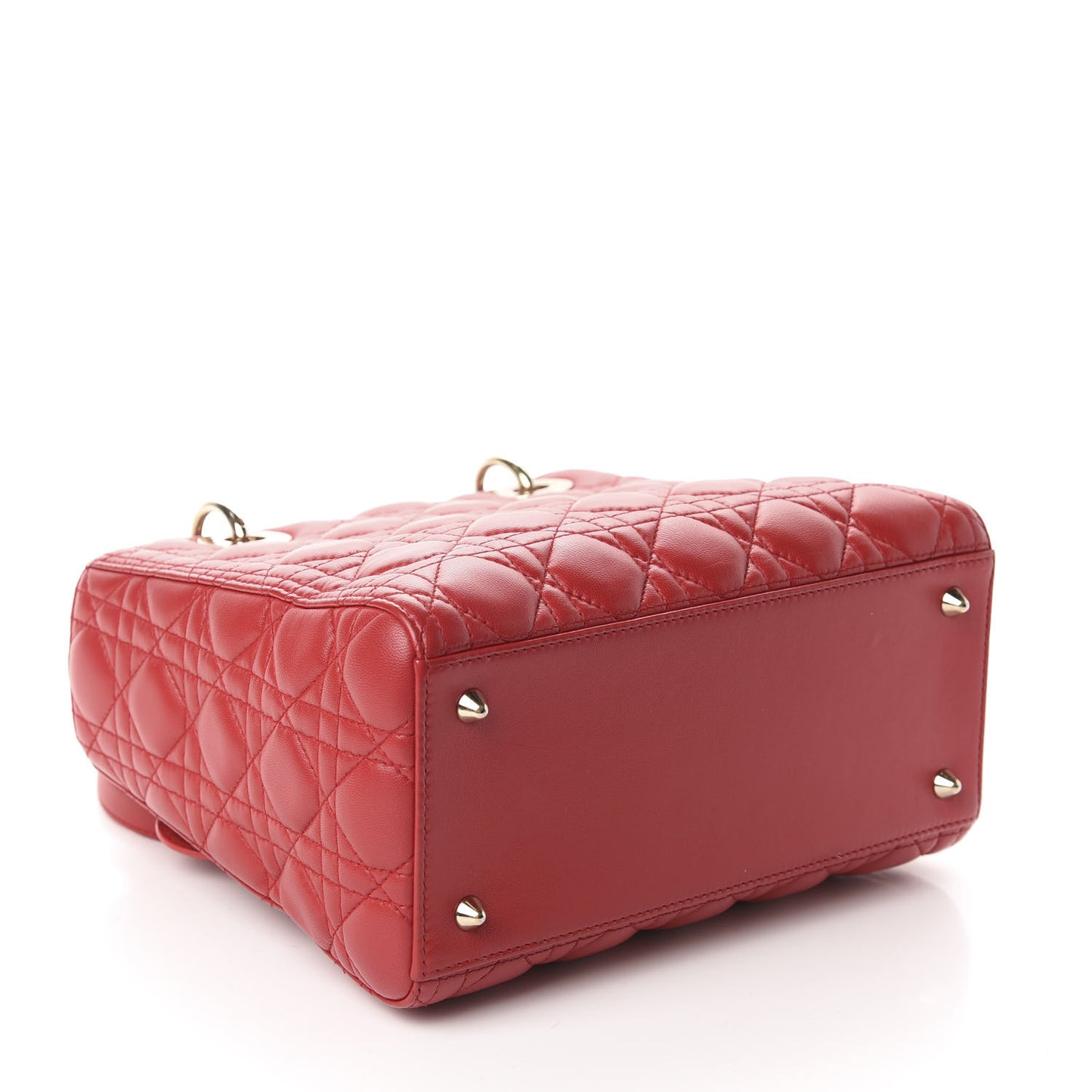 Lambskin Cannage Medium Lady Dior Red