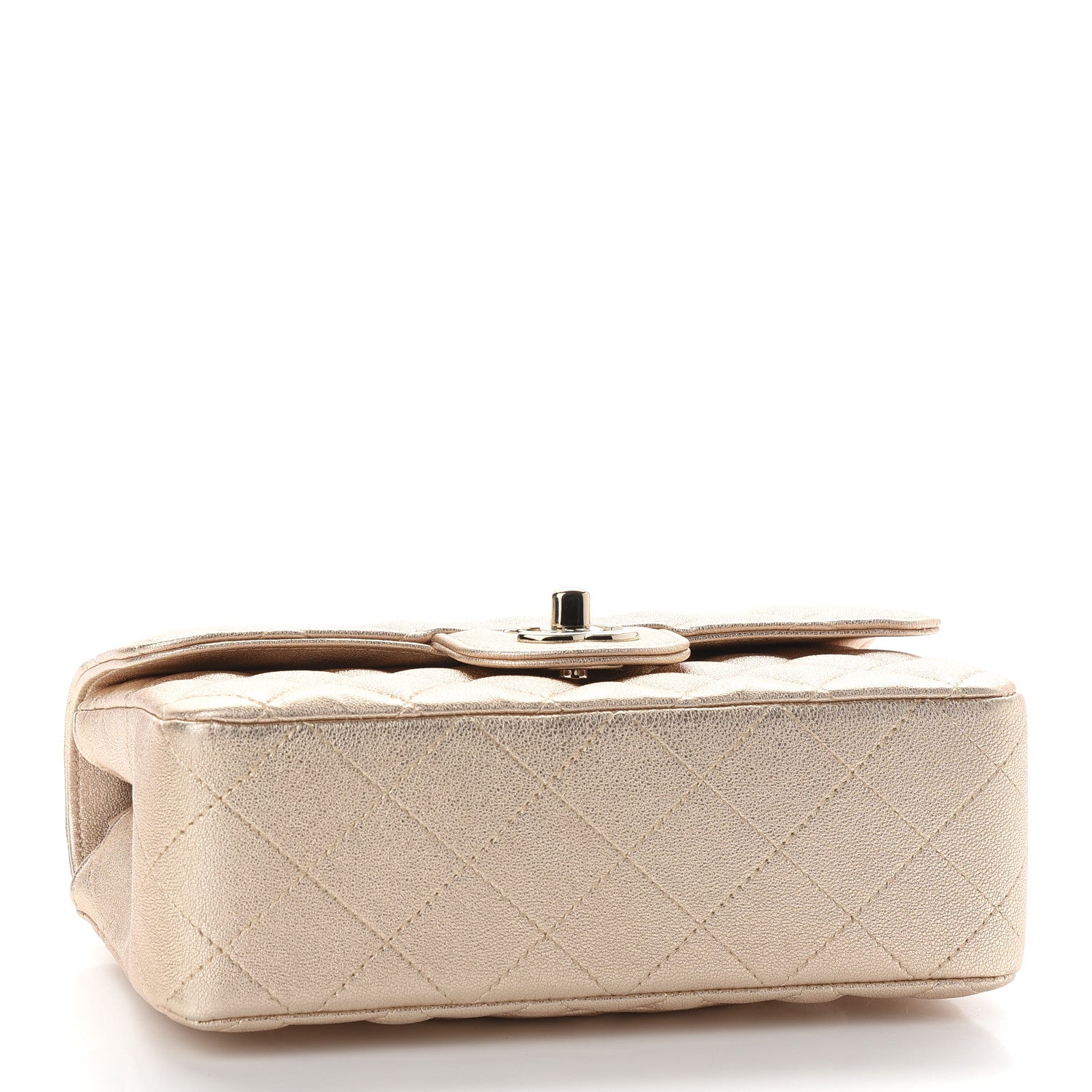 Chanel Metallic Lambskin Quilted Mini Rectangular Flap Gold 3 of 9