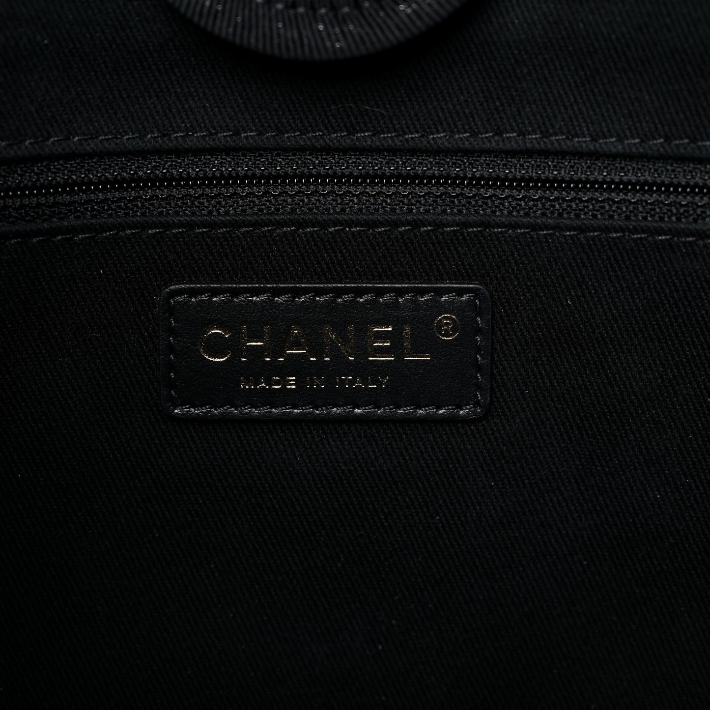 Mixed Fibers Calfskin Small Deauville Tote Black