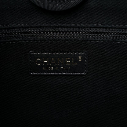 Chanel Mixed Fibers Calfskin Small Deauville Tote Black 6 of 13