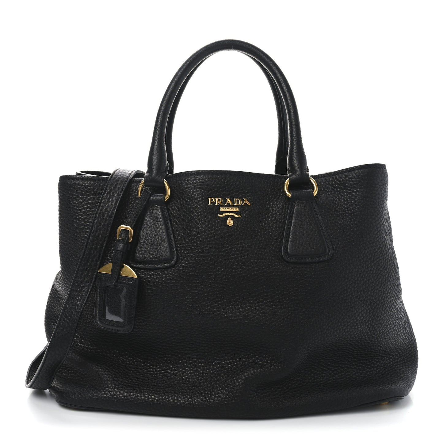 Vitello Daino Shopping Tote Black