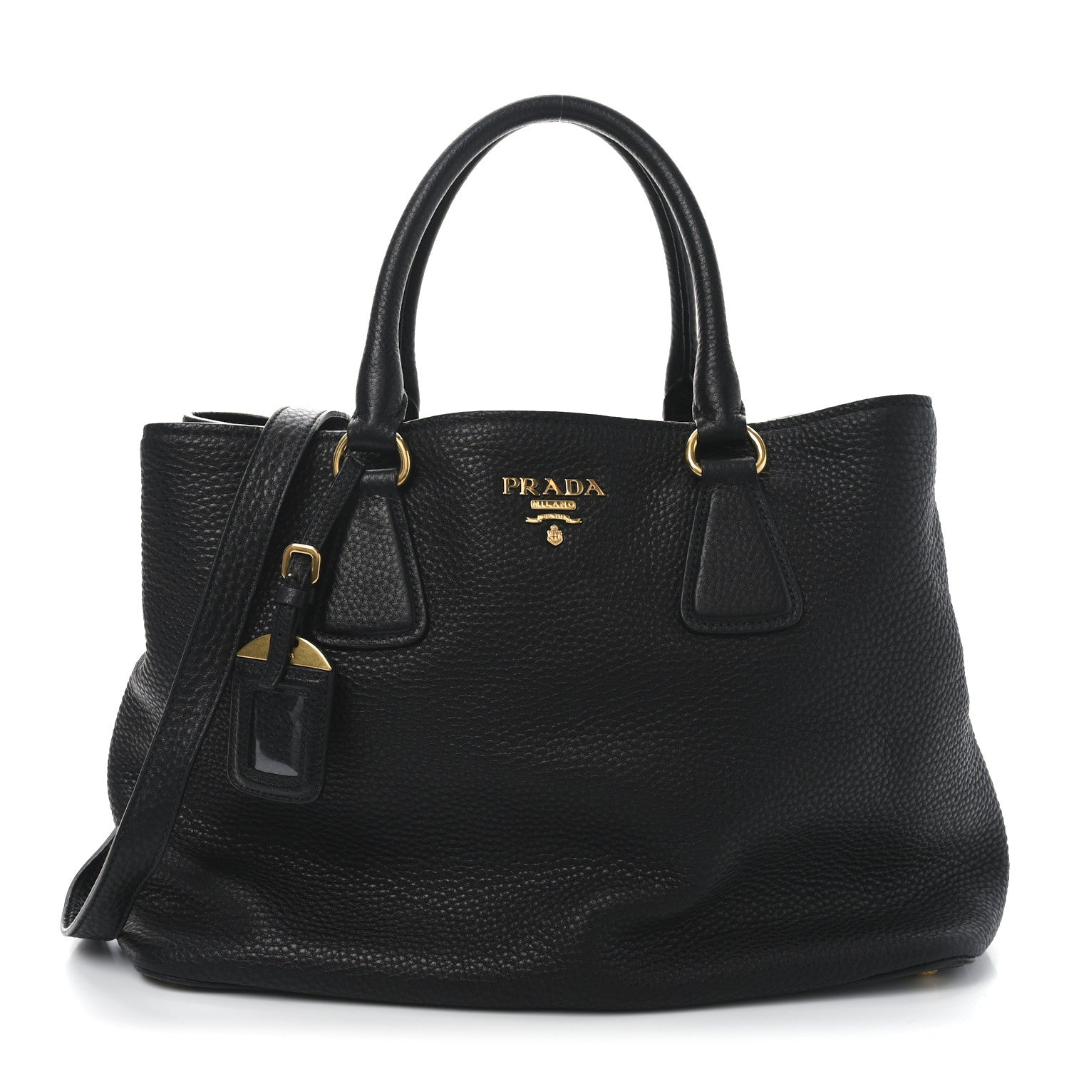 Prada Vitello Daino Shopping Tote Black 1 of 9
