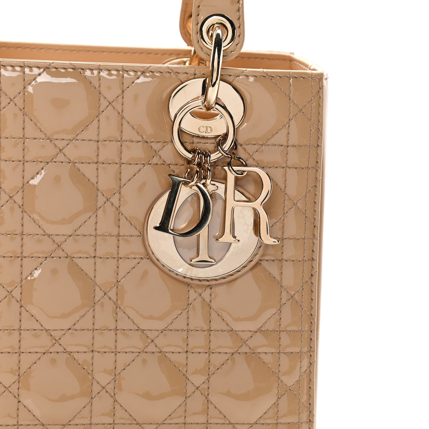 Christian Dior Patent Cannage Medium Lady Dior Beige 7 of 11
