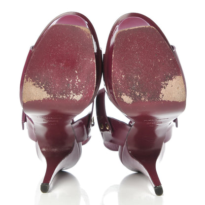 Saint Laurent Patent Tribute Stud Platform Sandals 36.5 Fuchsia 7 of 9