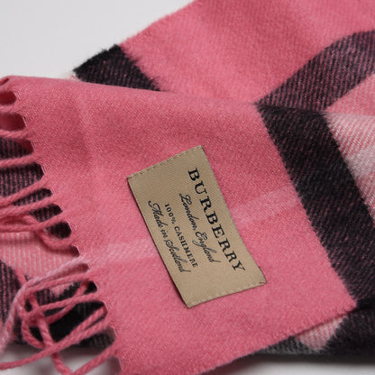 Burberry Cashmere Giant Check Fringe Scarf Rose Pink 4 of 4