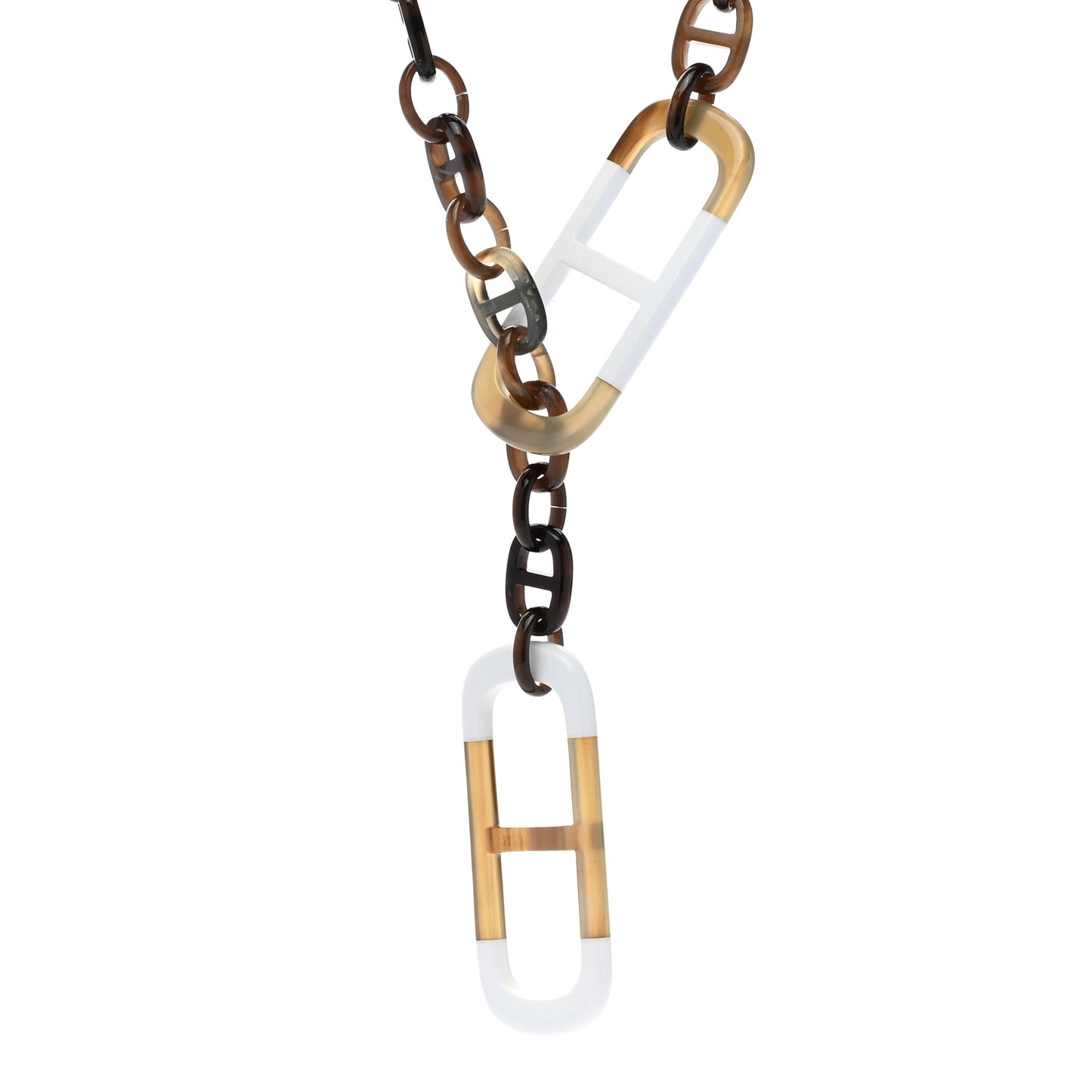 Buffalo Horn Lacquer Amarres Necklace White