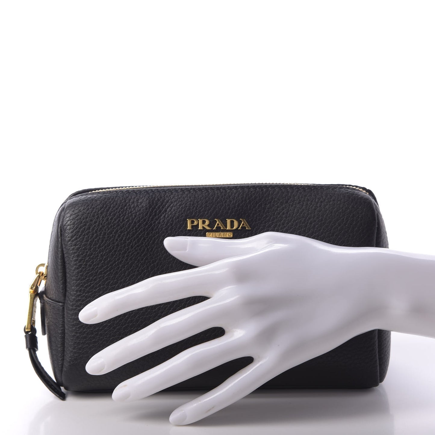 Vitello Daino Cosmetic Pouch Black