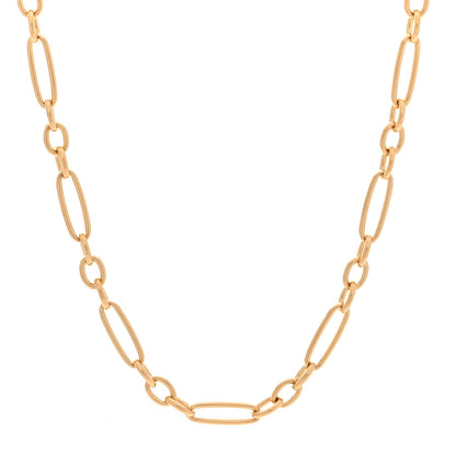 Roberto Coin 18K Yellow Gold Alternating Long and Short Oval Link Necklace 1 of 4