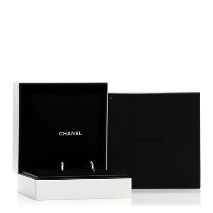 Chanel 18K White Gold Diamond Coco Crush Hoop Earrings 5 of 5