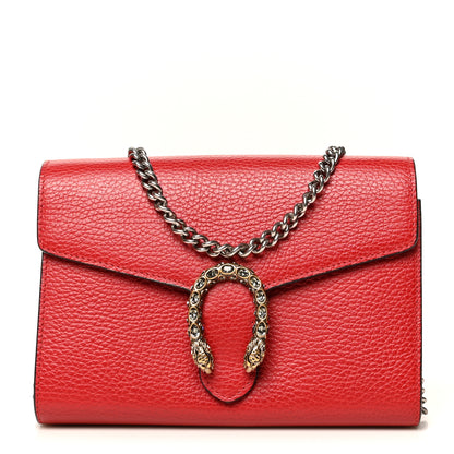Gucci Calfskin Mini Dionysus Chain Wallet Hibiscus Red 1 of 12