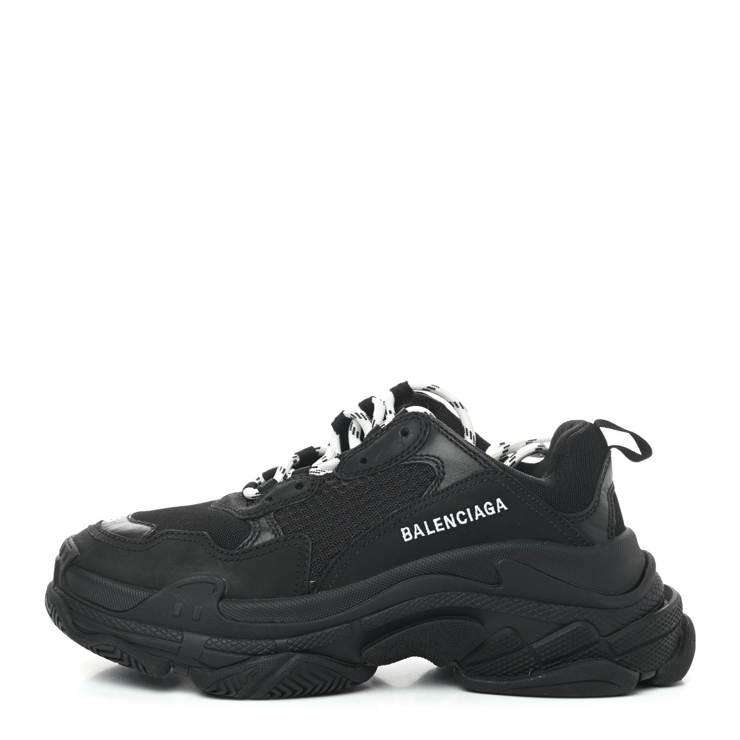 Balenciaga Fabric Mesh Womens Triple S Sneakers 39 Black 1 of 7