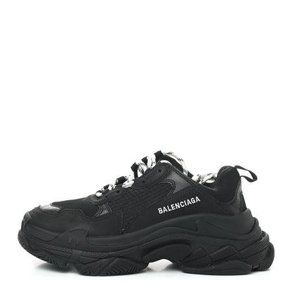 Balenciaga Fabric Mesh Womens Triple S Sneakers 39 Black 1 of 7