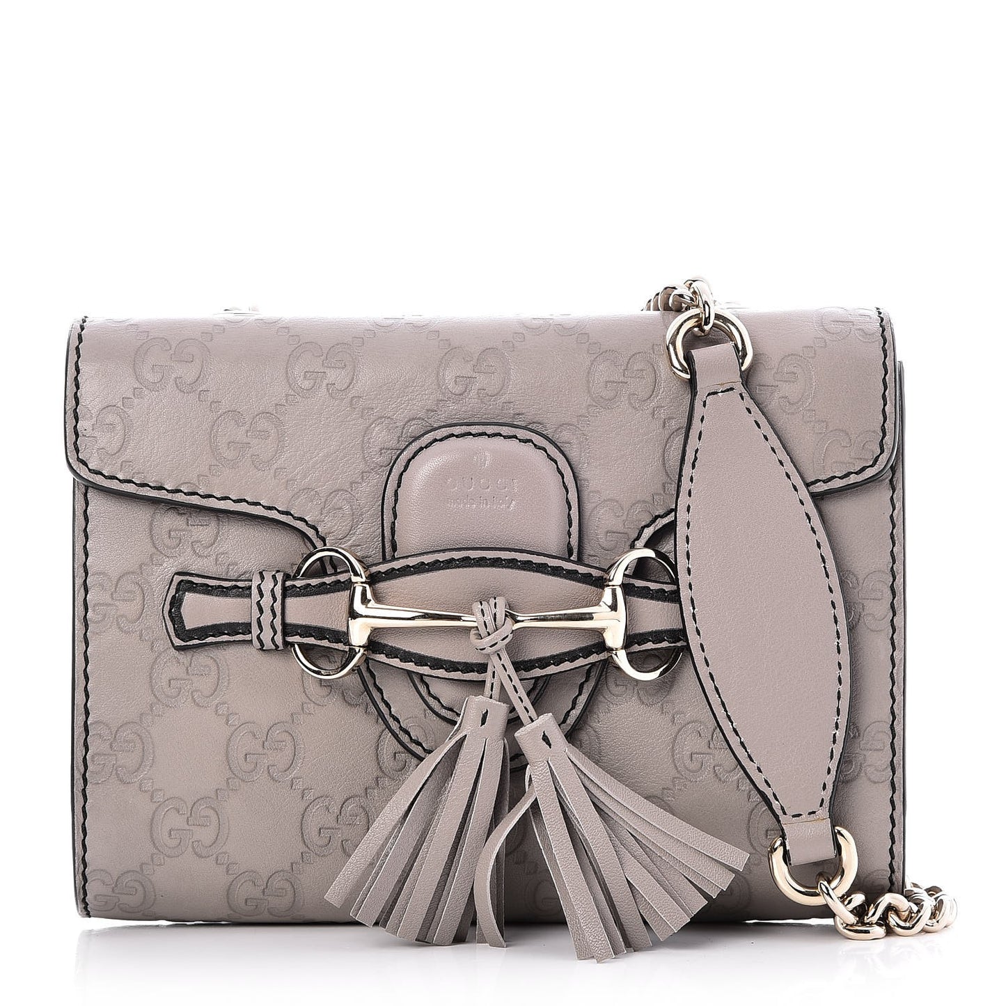 Guccissima Mini Emily Chain Shoulder Bag Storm Grey