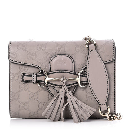 Gucci Guccissima Mini Emily Chain Shoulder Bag Storm Grey 1 of 7