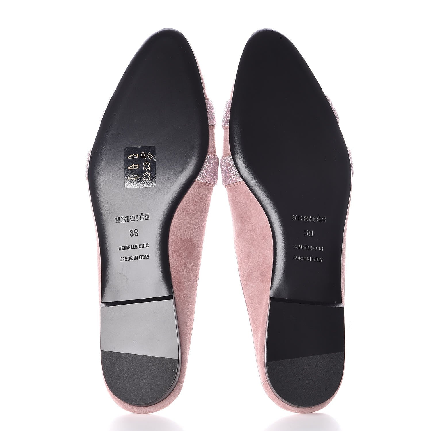 Hermes Suede Goatskin Crystal Roxane Mules 39 Rose 5 of 9