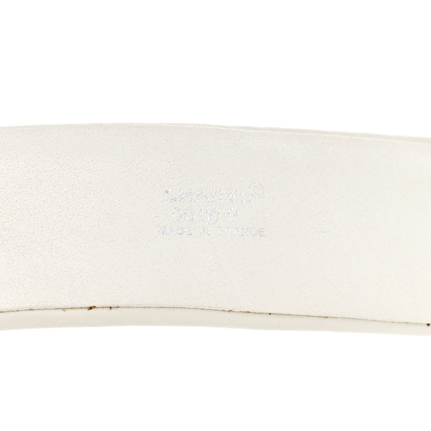 Lambskin Quilted CC Belt 80 32 White