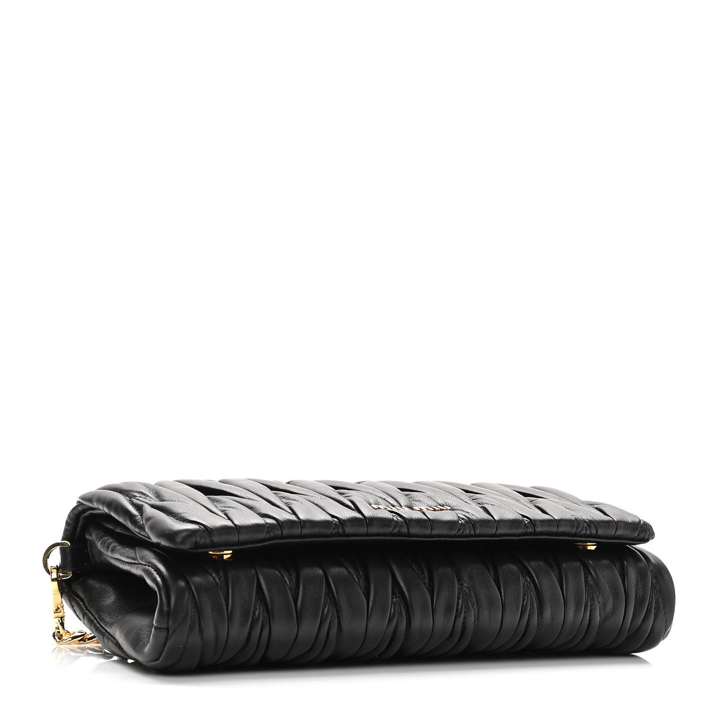 Nappa Matelasse Flap Clutch Black