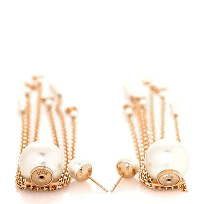 Christian Dior Pearl Chain Tribales Drop Earrings Gold 3 of 5