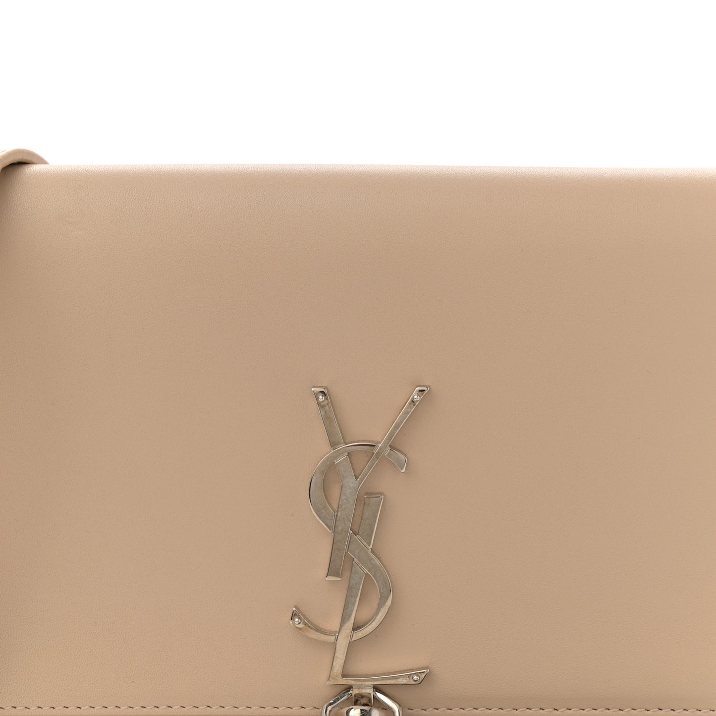 Smooth Calfskin Classic Monogram Kate Tassel Chain Wallet Dark Beige