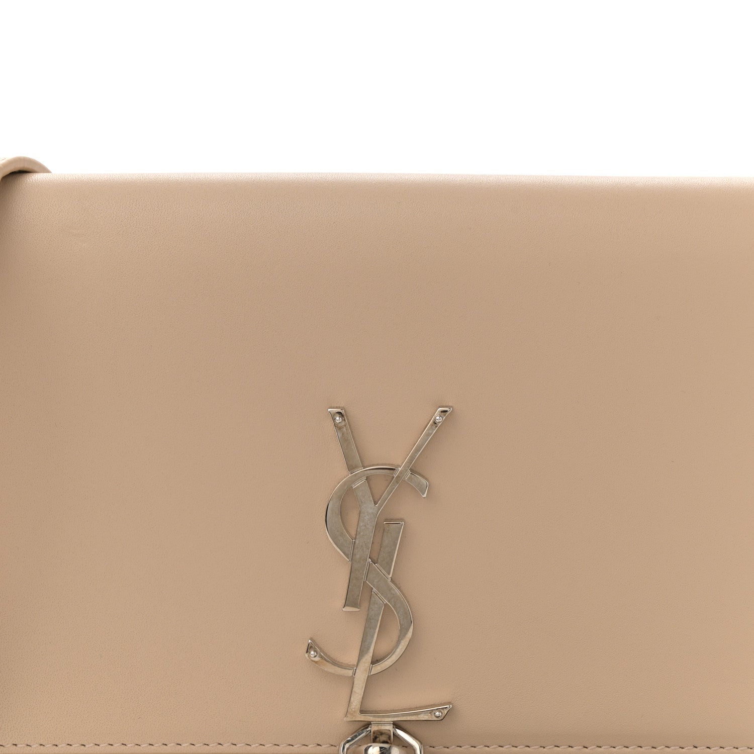 Saint Laurent Smooth Calfskin Classic Monogram Kate Tassel Chain Wallet Dark Beige 8 of 17