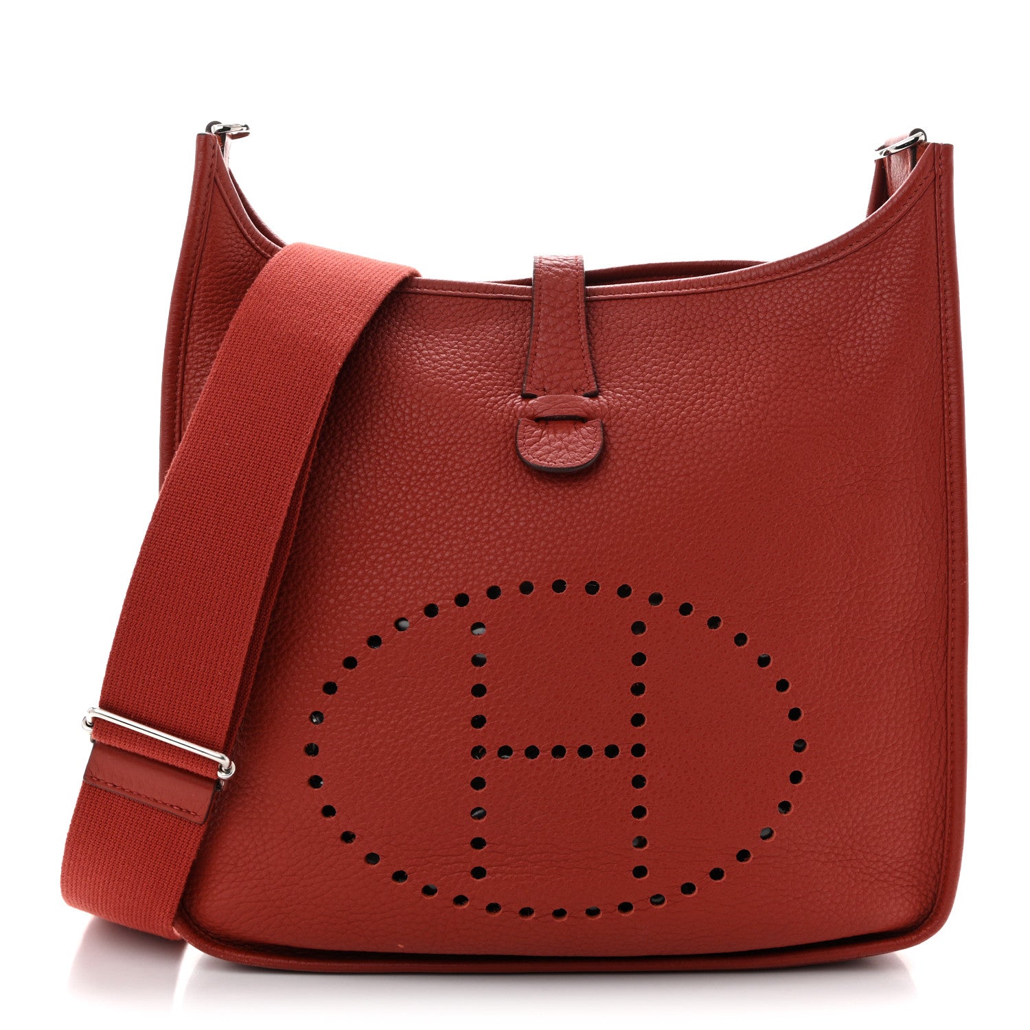 Hermes Taurillon Clemence EVELYNE III GM Rouge Venetian 1 of 12