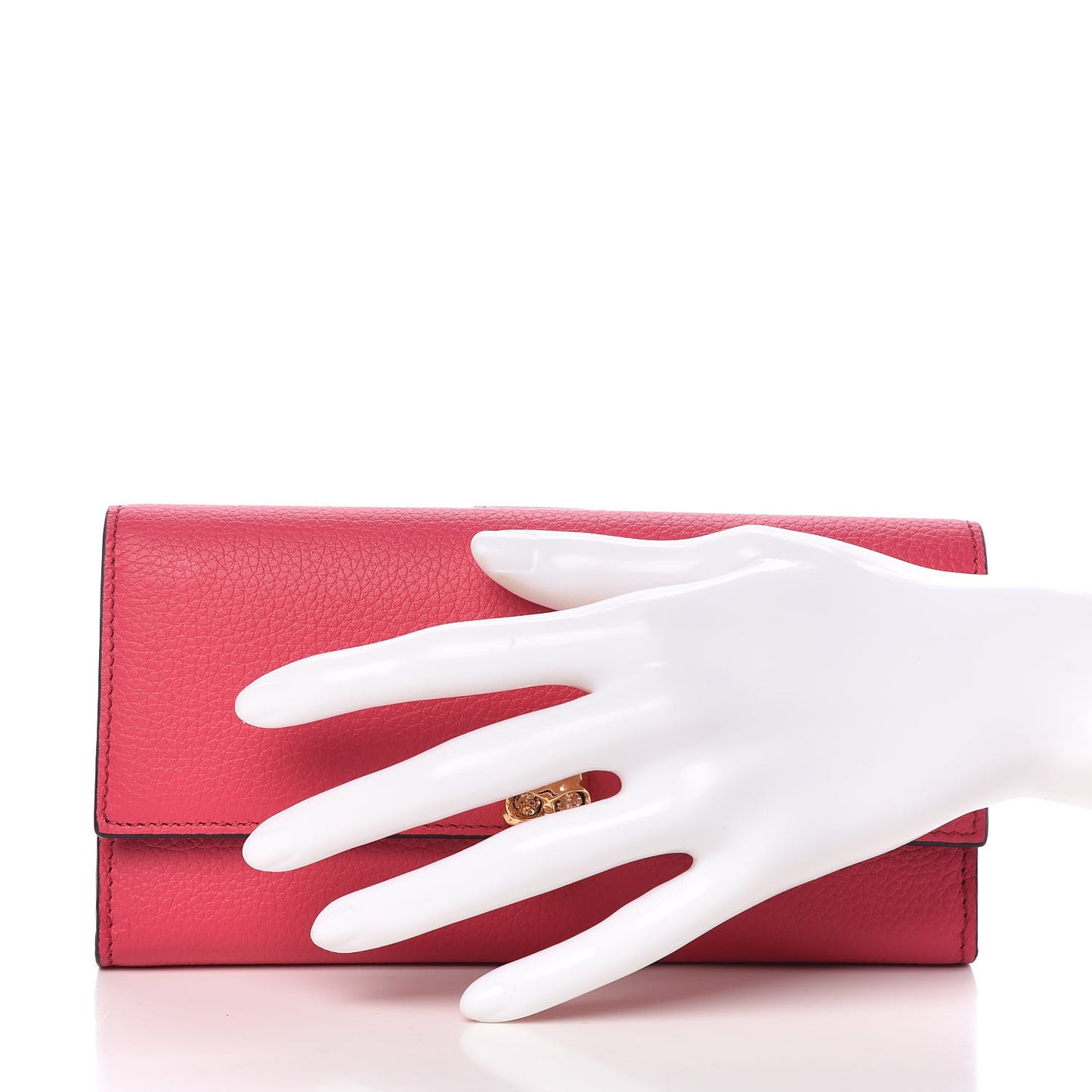 Calfskin Skull Continental Wallet Pink