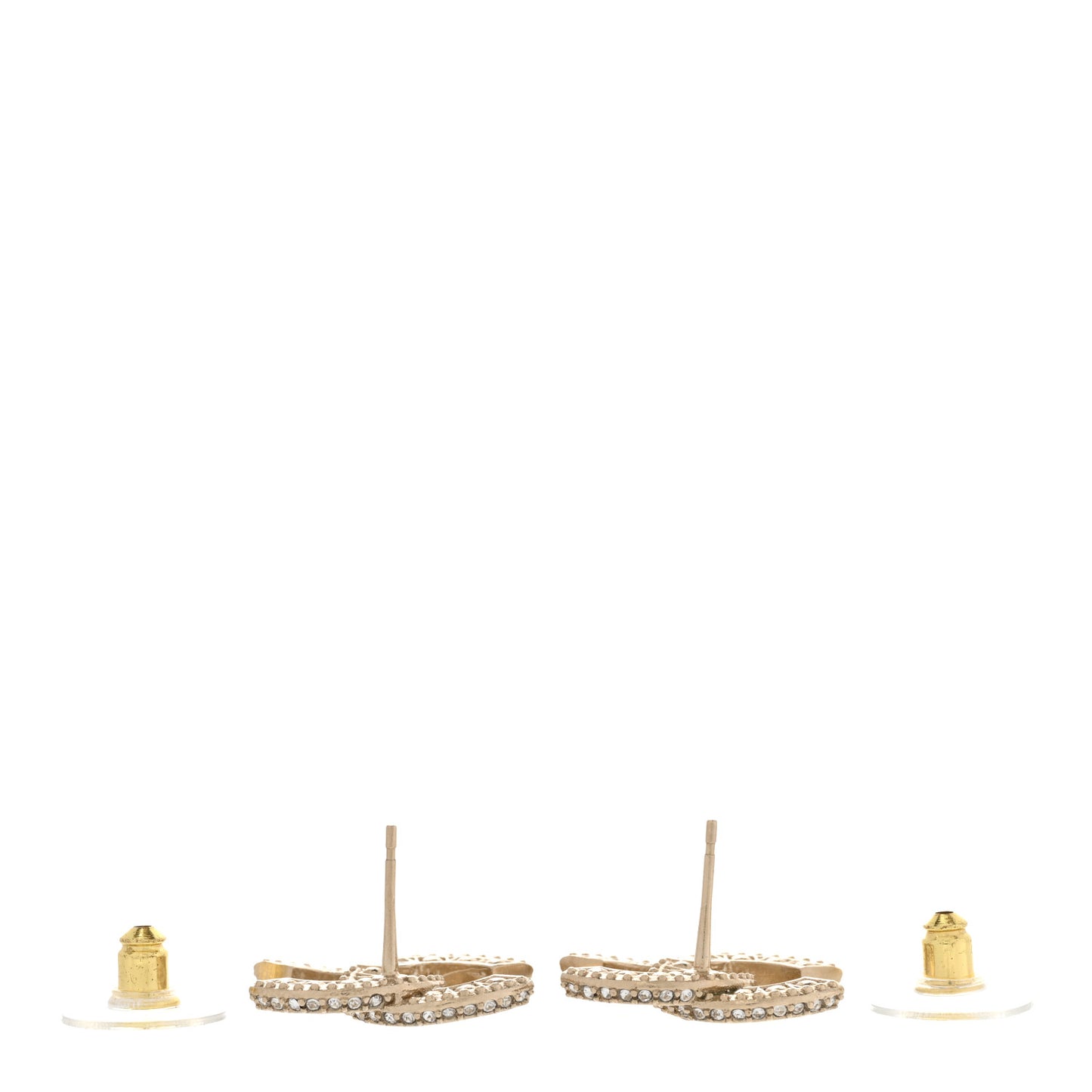 Crystal Timeless CC Earrings Light Gold