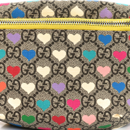Gucci Soft GG Supreme Monogram Hearts Web Childrens Belt Bag Beige Ebony Multicolor Freesia 8 of 10