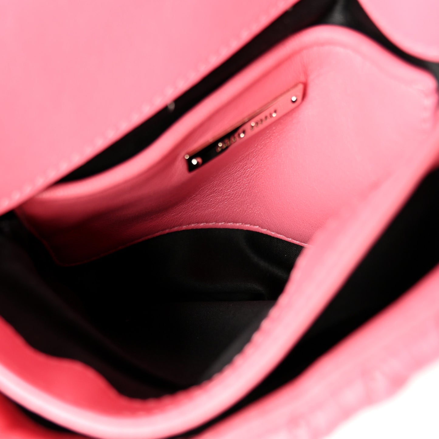 Nappa Matelasse Crystal Flap Clutch Pink