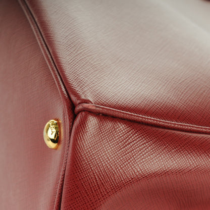 Prada Saffiano Large Galleria Double Zip Tote Cherry 9 of 9