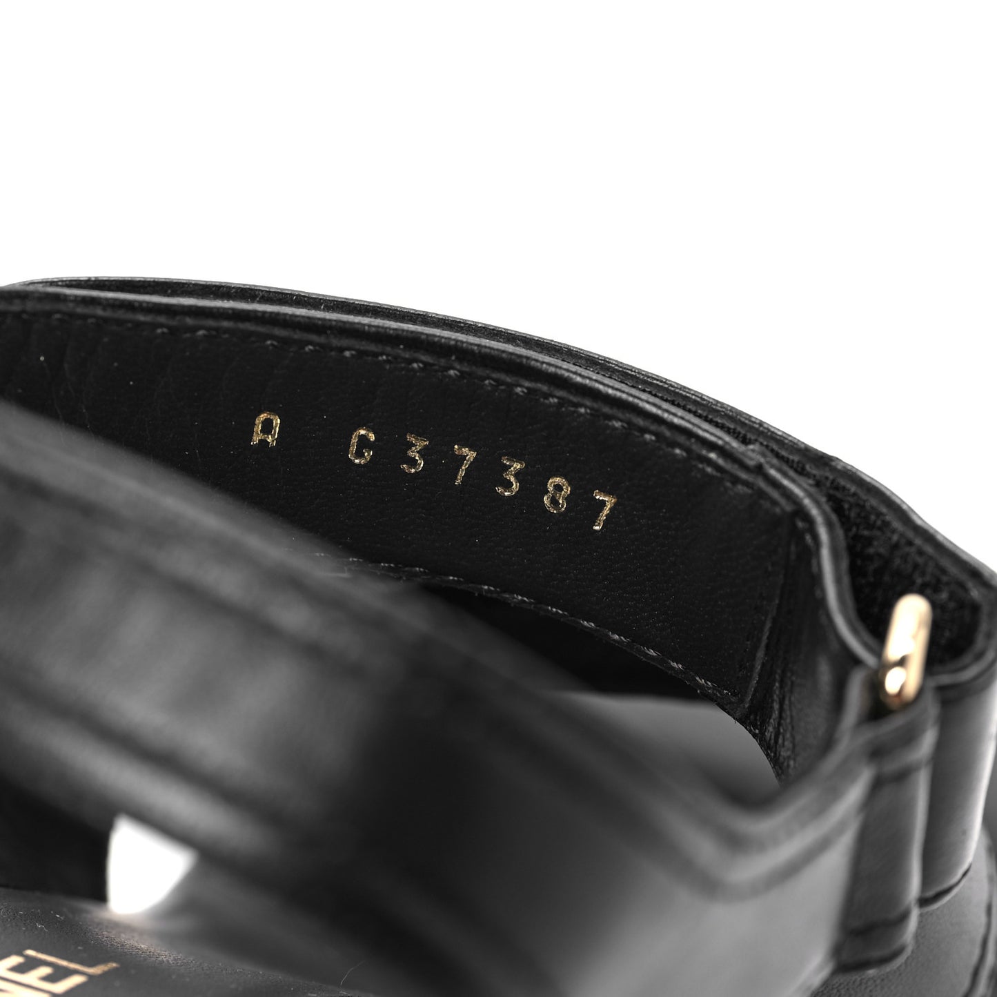 Goatskin CC Turnlock Sandals 38 Black