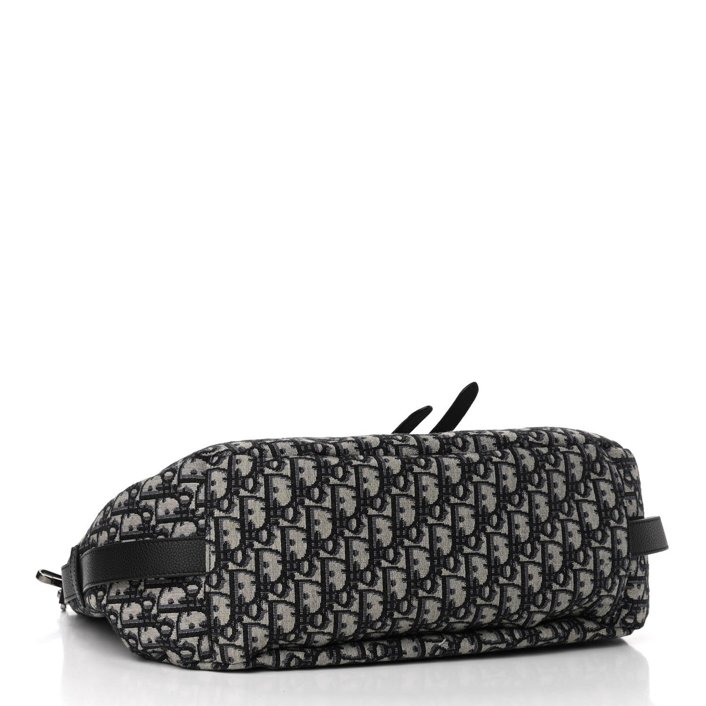 Oblique Soft Saddle Bag Beige Black