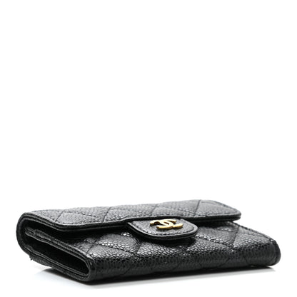 Chanel Caviar Quilted Flap Card Holder Wallet Black 4 of 9