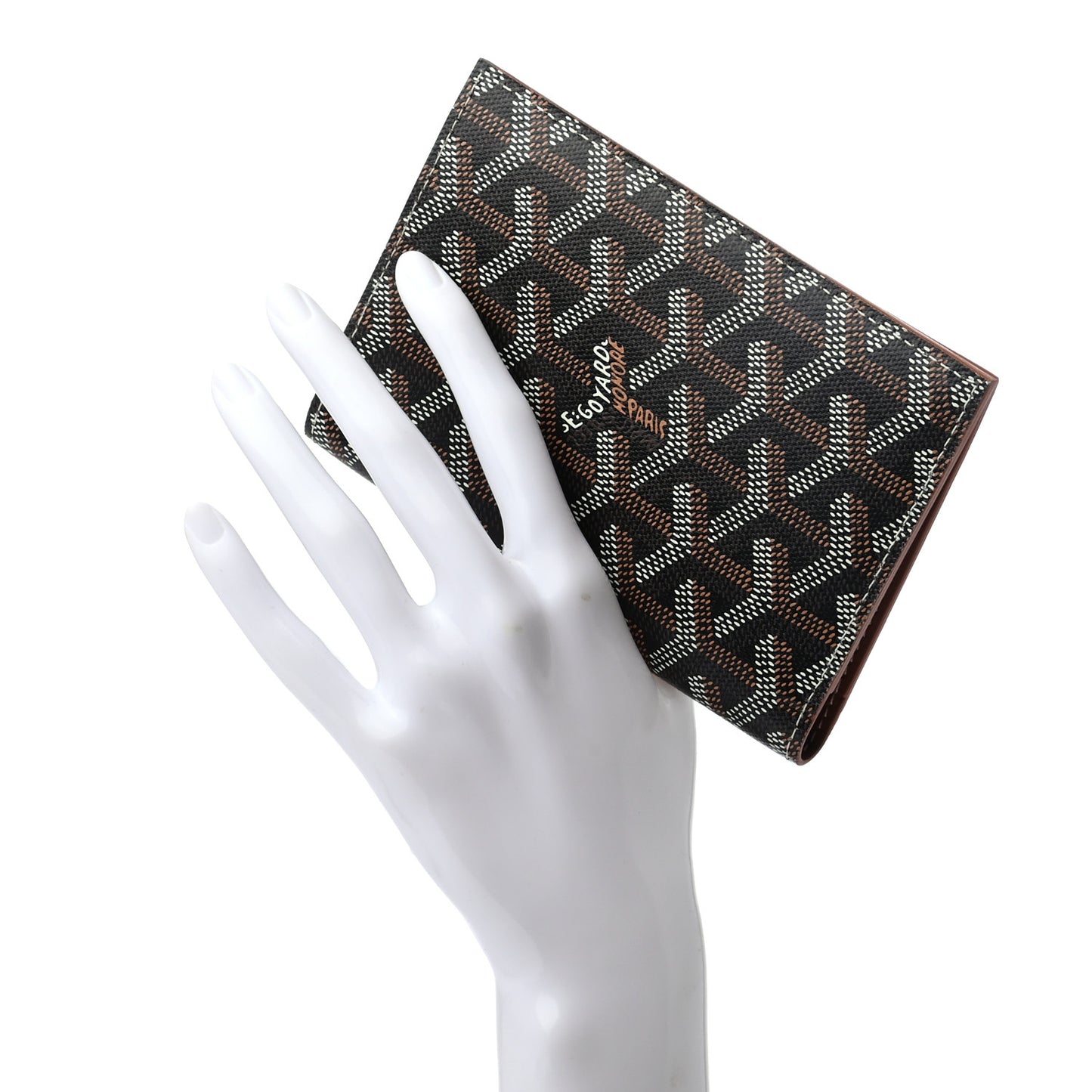 Goyardine Grenelle Passport Wallet Black Gold