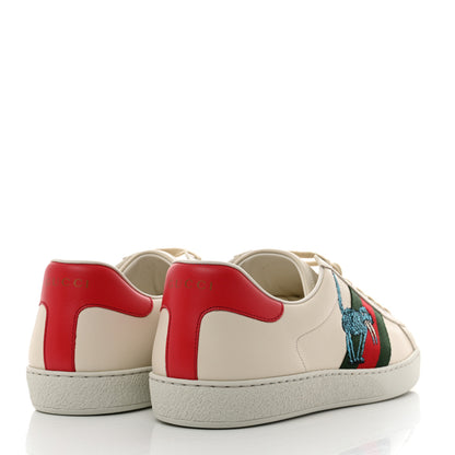 Gucci X FREYA HARTAS Calfskin Miro Soft Web Mythical Creature Embroidered Mens Ace Sneakers 11 New Mystic White 4 of 9