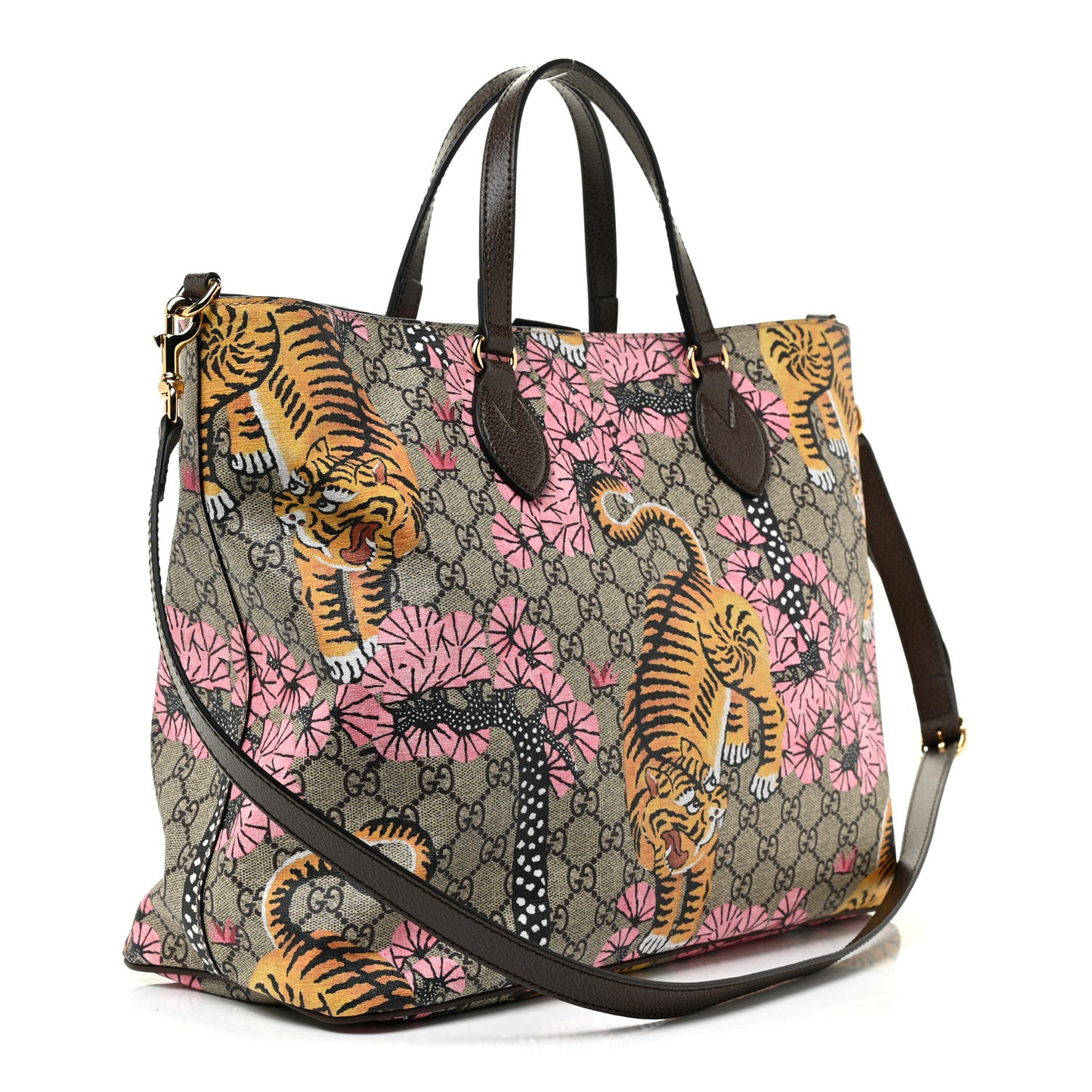 Soft GG Supreme Monogram Bengal Medium Crossbody Tote Beige Pink