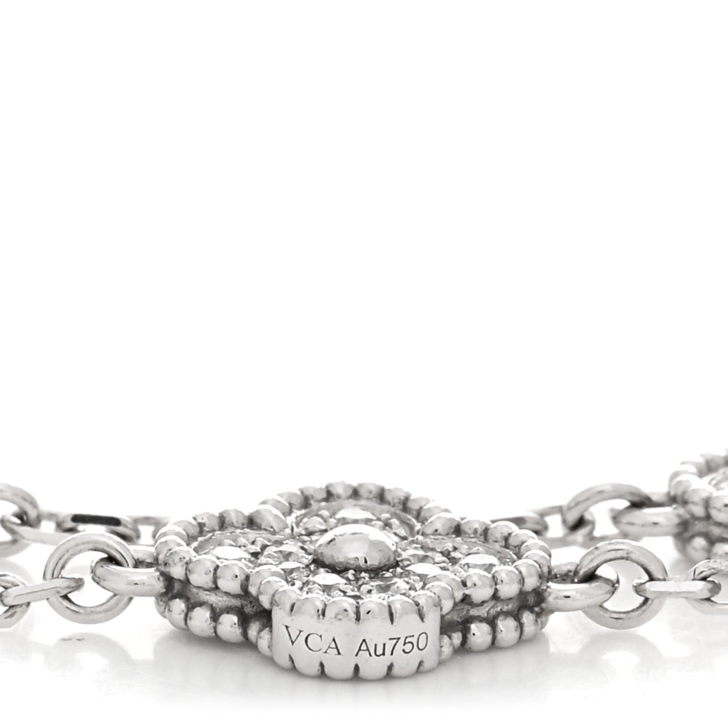 18K White Gold Diamond 6 Motifs Sweet Alhambra Bracelet
