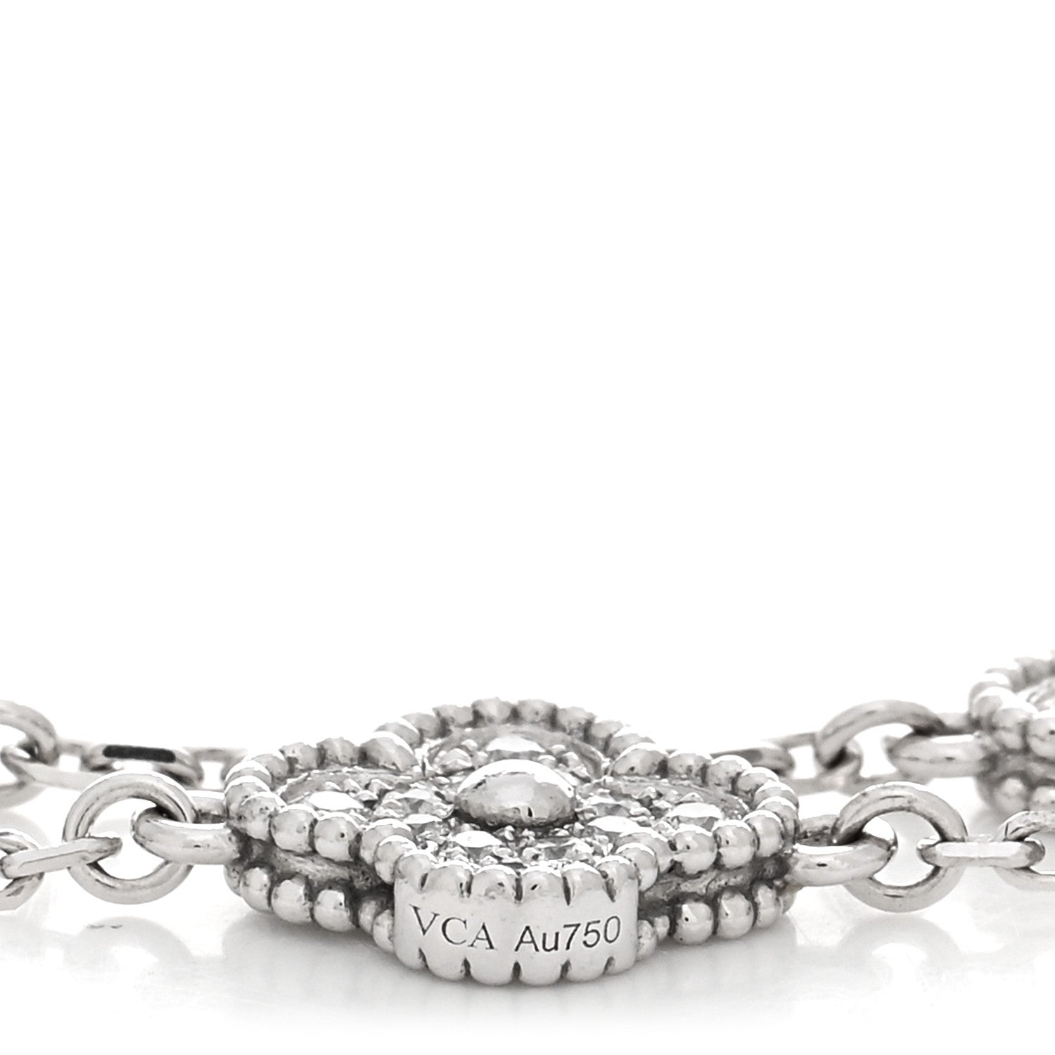 Van Cleef & Arpels 18K White Gold Diamond 6 Motifs Sweet Alhambra Bracelet 3 of 5