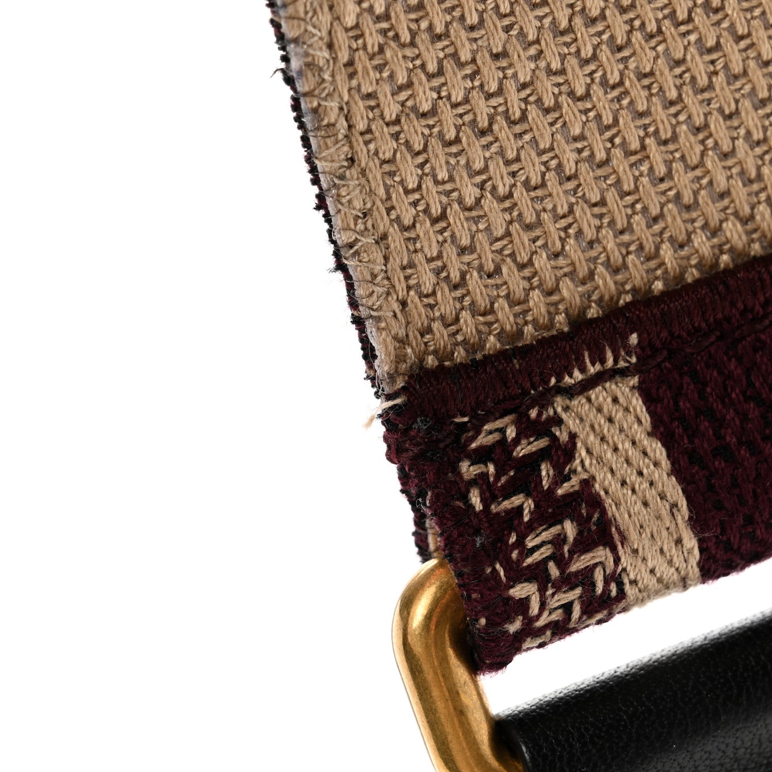 Christian Dior Canvas Embroidered Shoulder Strap Burgundy 5 of 6