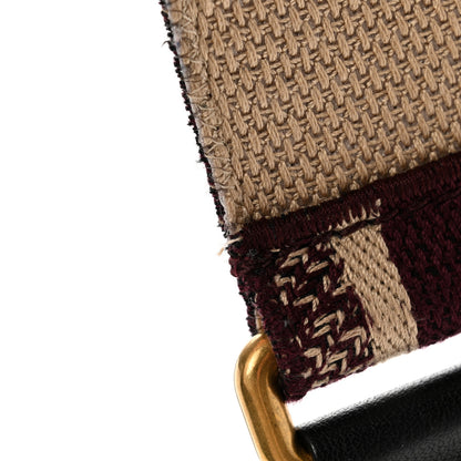 Christian Dior Canvas Embroidered Shoulder Strap Burgundy 5 of 6
