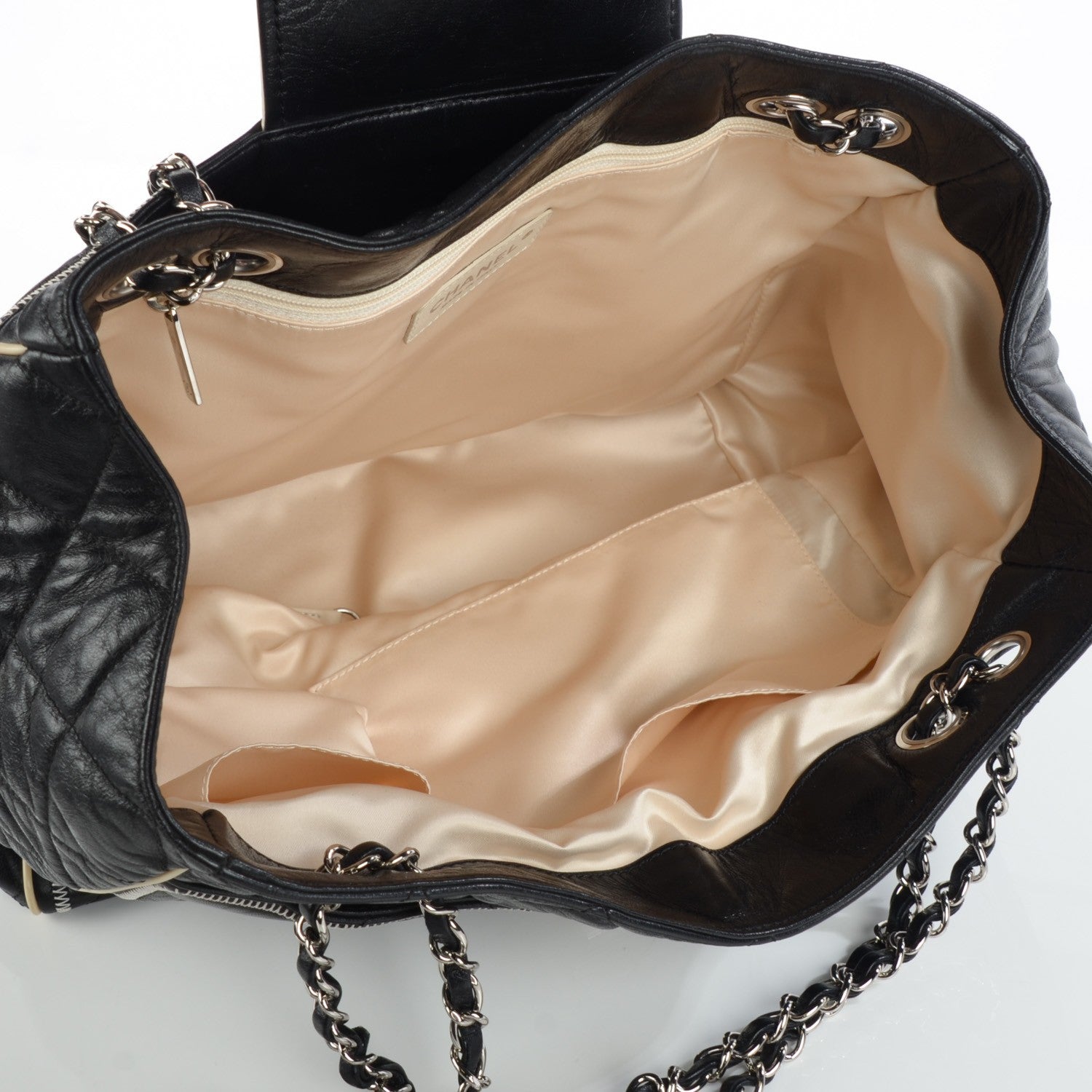 Chanel Lambskin Large North South Accordion Tote Black 5 of 7