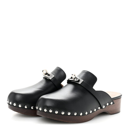 Hermes Calfskin Carlotta Mules 35 Black 4 of 10