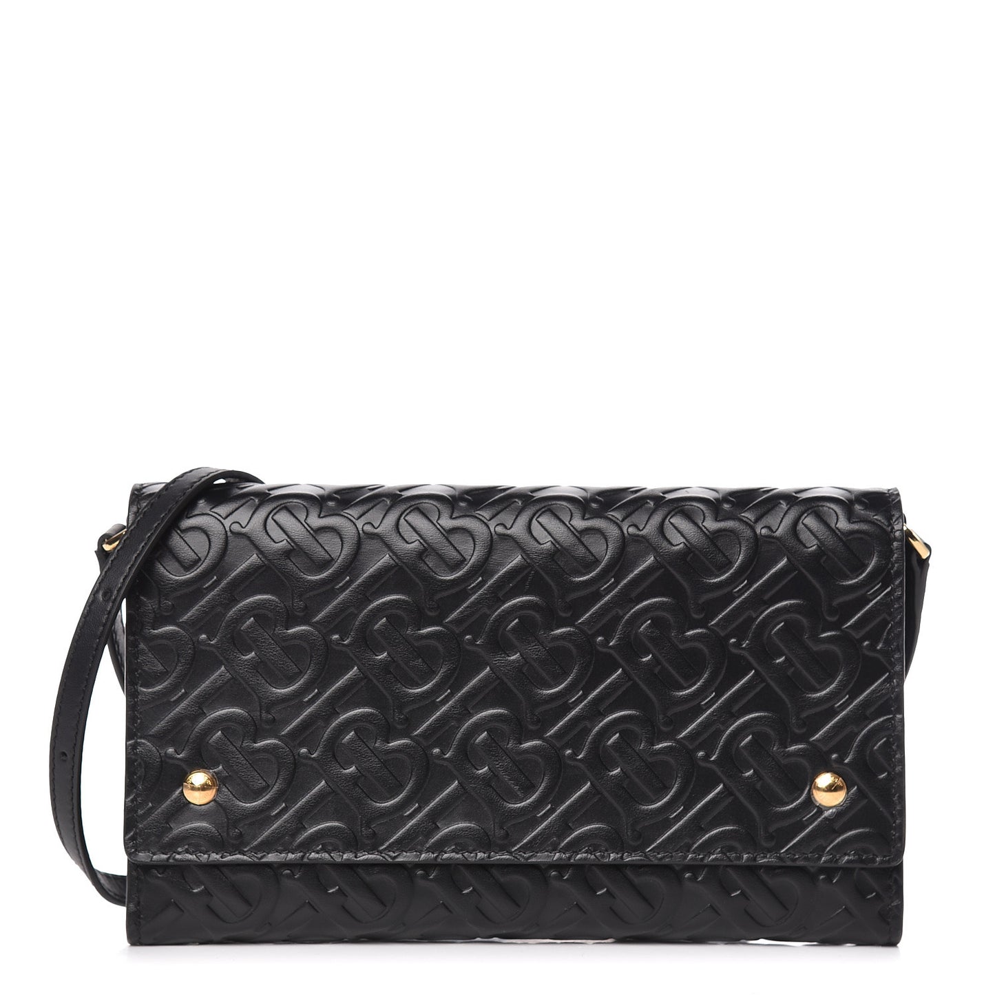 Calfskin Embossed Monogram Crossbody Black
