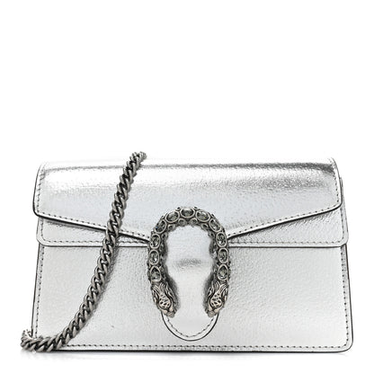 Gucci Metallic Calfskin Super Mini Dionysus Shoulder Bag Silver 1 of 10