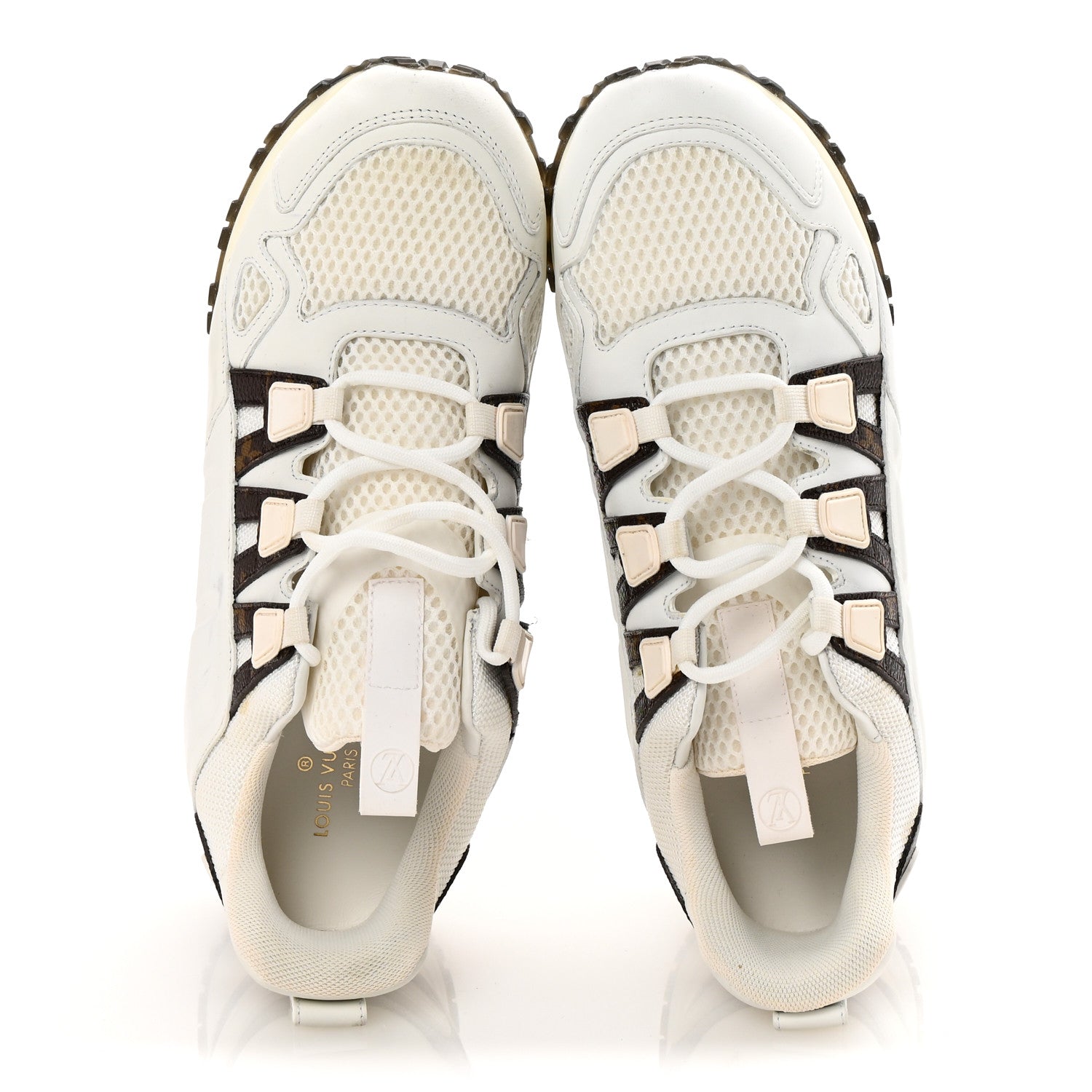 Louis Vuitton Calfskin Monogram Mesh Run Away Sneakers 37.5 White 2 of 10