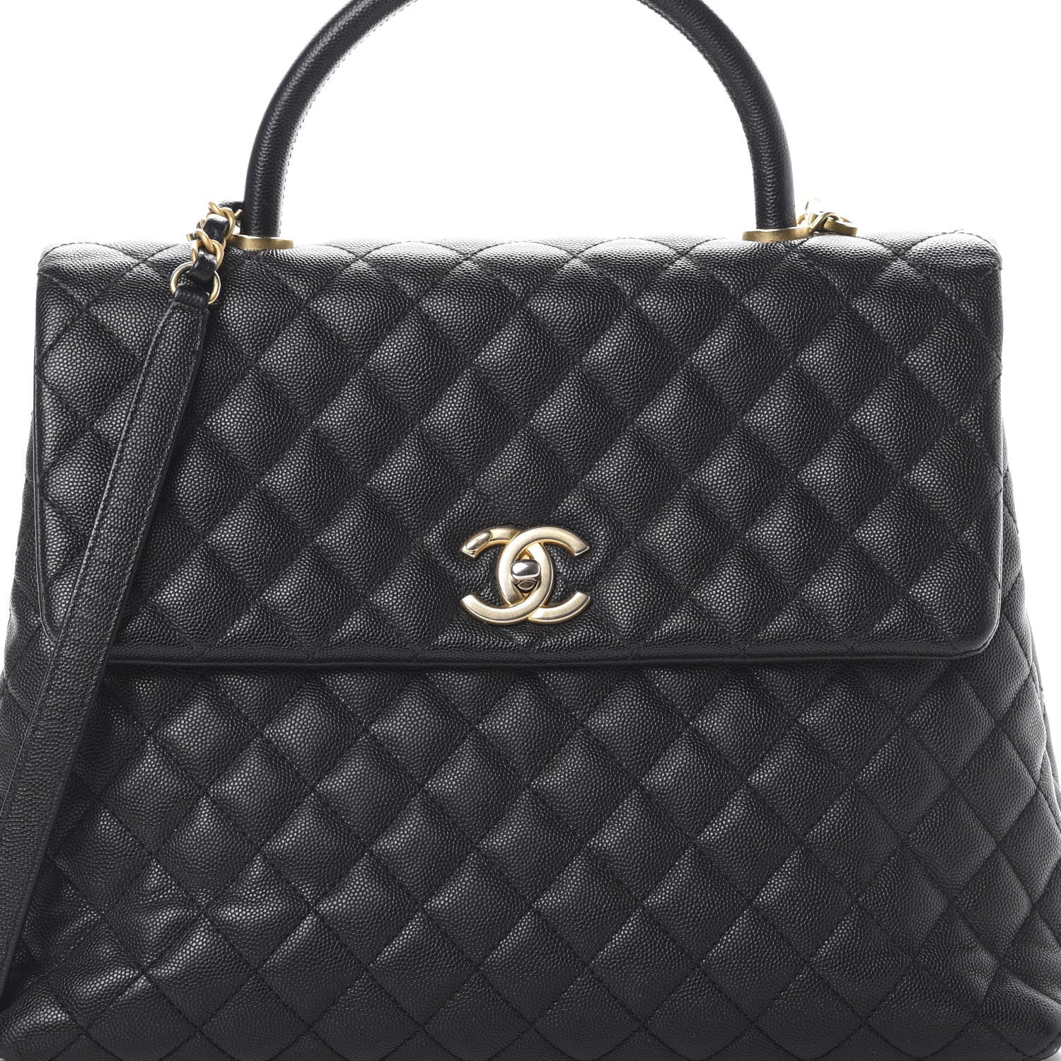 Chanel Caviar Quilted Large Coco Handle Flap Black 7 of 11
