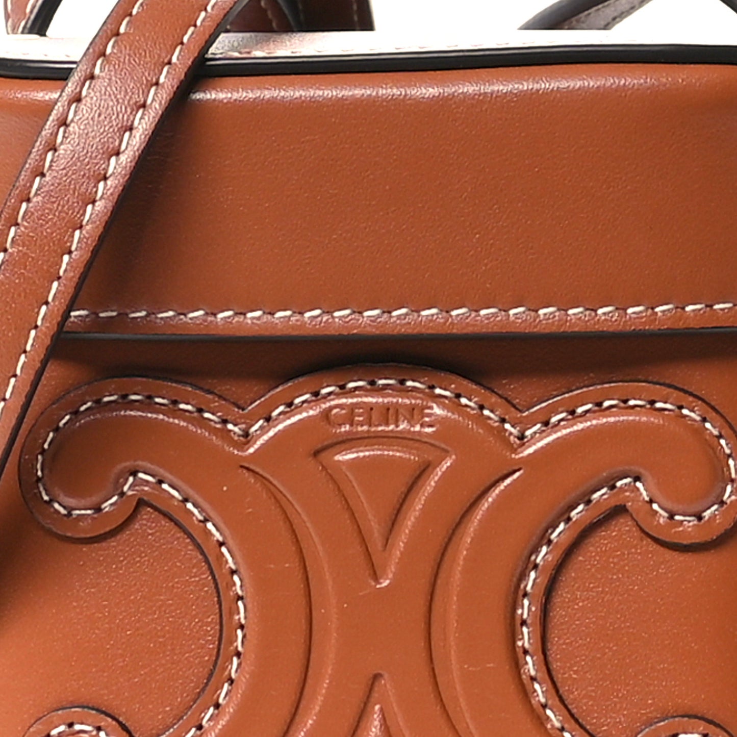 Smooth Calfskin Small Cuir Triomphe Box Tan