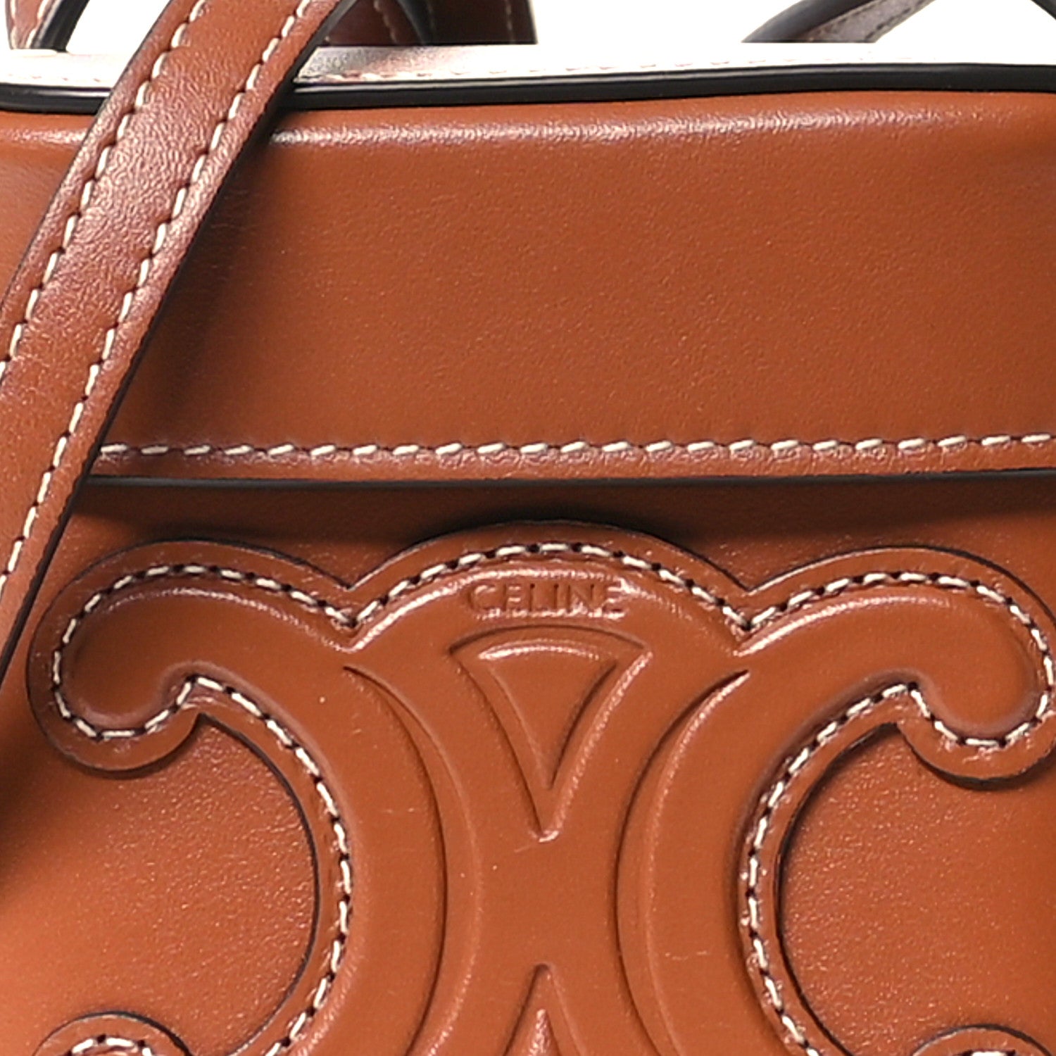 Celine Smooth Calfskin Small Cuir Triomphe Box Tan 9 of 12