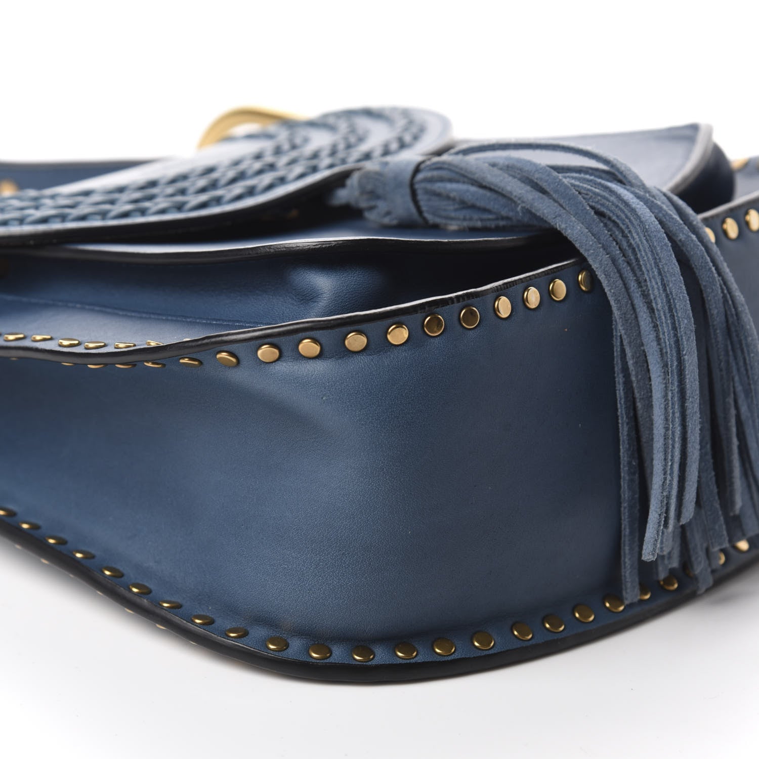 Chloe Calfskin Braided Small Hudson Shoulder Bag Blue 6 of 11