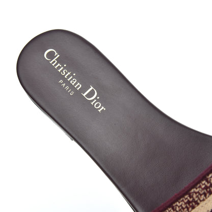 Christian Dior Canvas Embroidered Dway Mules Slide Sandals 40 Burgundy 12 of 16